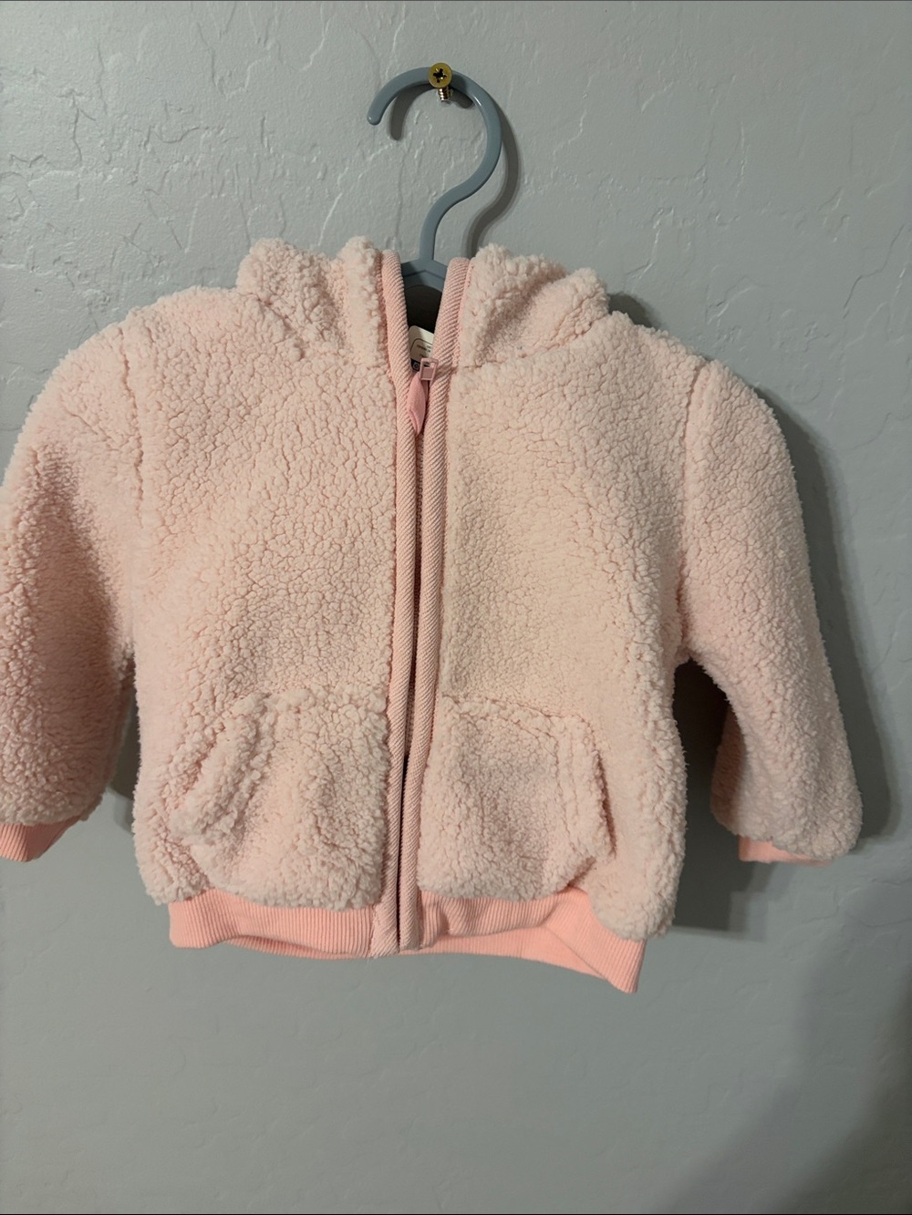 Cozy Sherpa Zip Hoodie for Kids — Light Pink